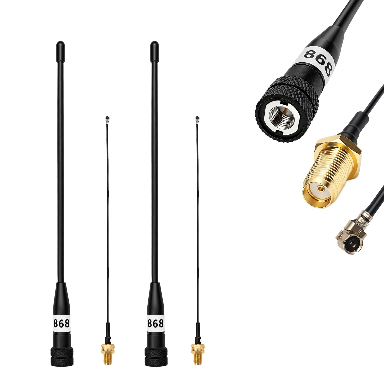 868 MHz Antenne 10 dBi Hohe Verstärkung für Meshtastic LoRa 2 Stück | Rundstrahl-Peitschenantenne, LoRa-Langstrecken Kommunikation, 18,6 cm lang
