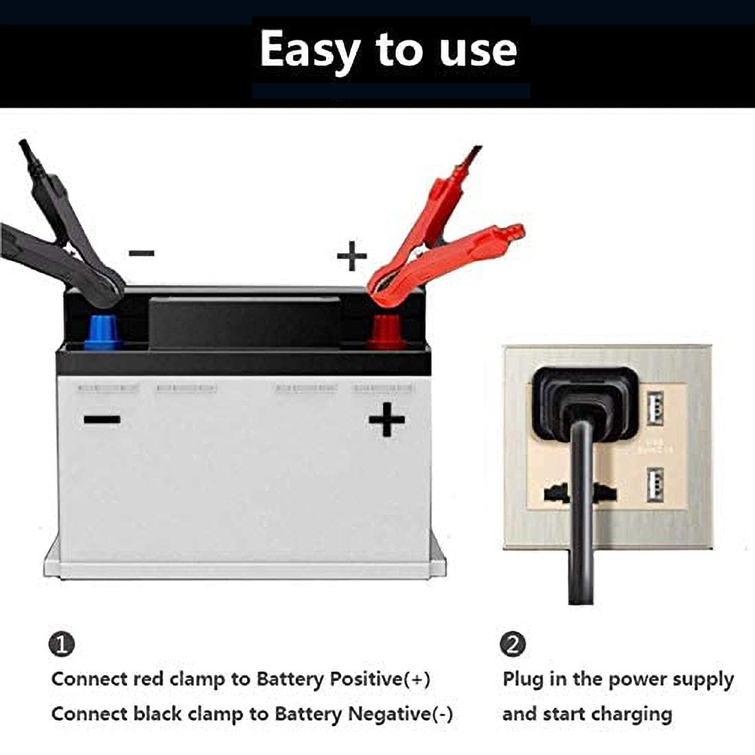 BUDDYGO [New Upgrade] Car Battery Charger, 12V/24V 6Amp Intelligent Automatic Battery Charger