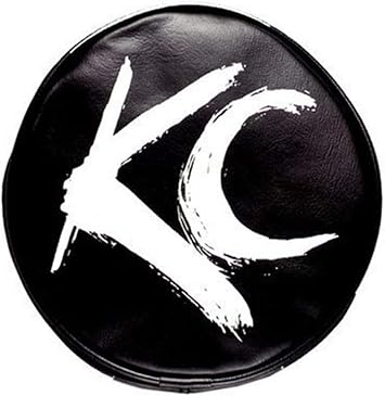 KC HiLiTES 5117 Vintage Retro 6" Round Black Vinyl Light Cover w/White Brushed KC Logo - Set of 2