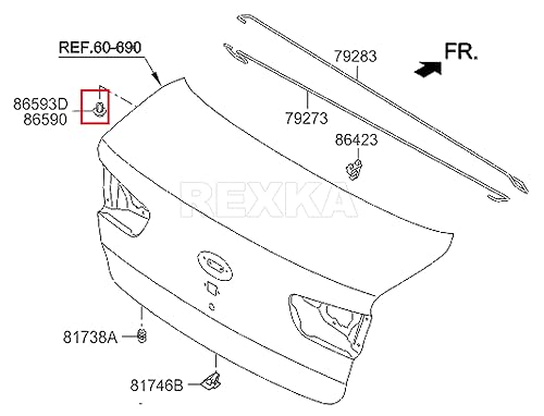 Miniatura 8 de Rexka 10 piezas de guardabarros tipo empuje de sujeción de clip de retención compatibles con Hyundai Kia 86595-2T500 Accent, Azera, Elantra, Equus,