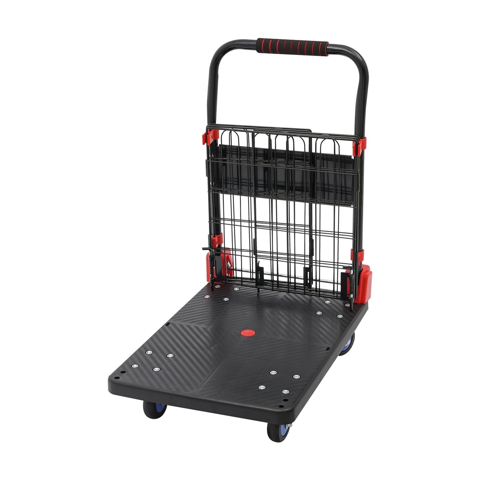 Transportkarre Hubwagen Faltbarer Dolly-Sackkarre Mit Käfig, Faltbarer Gitterkäfig, Pritschenwagen, Abnehmbarer Käfigwagen Transporthilfe