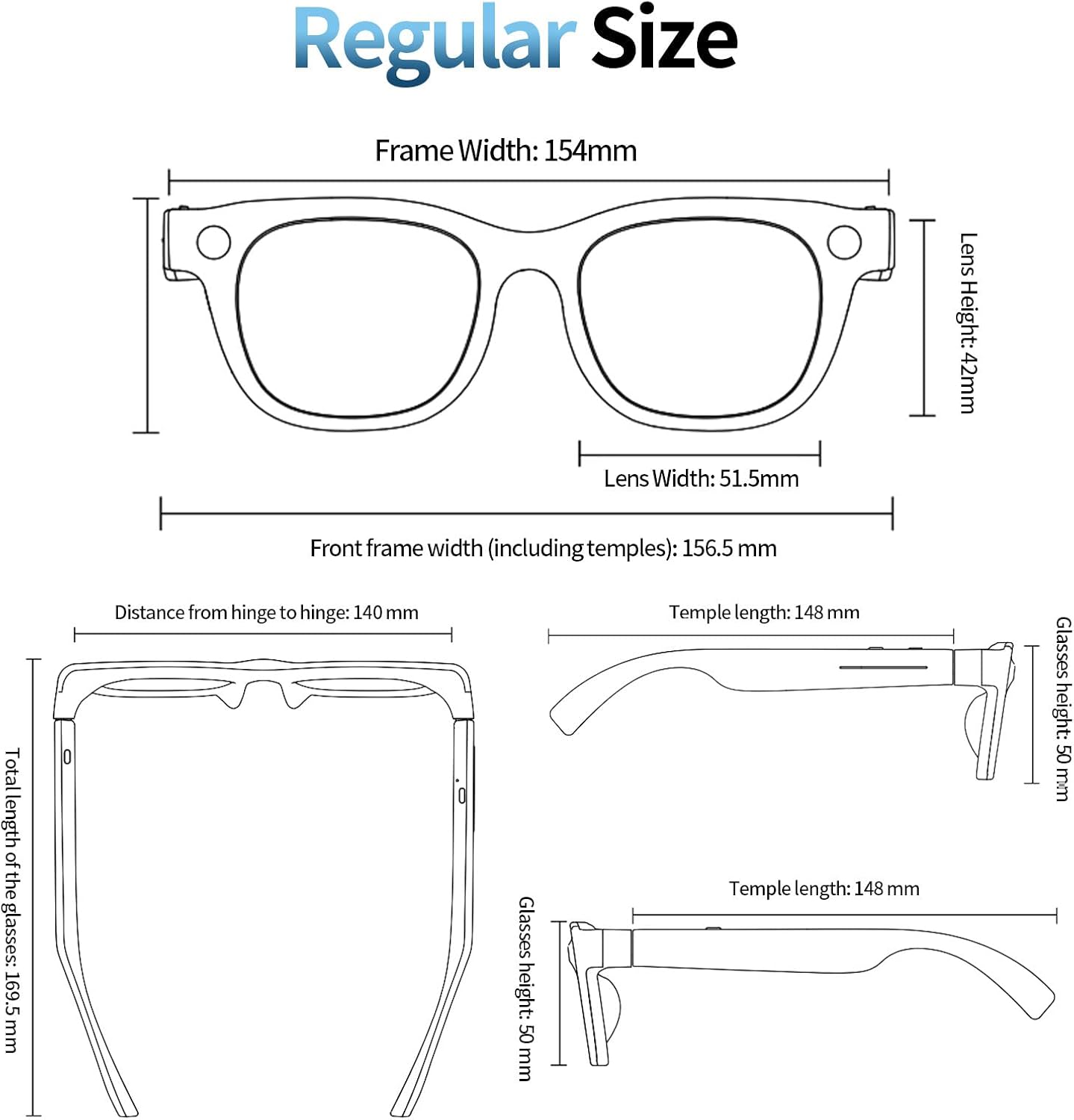 AI Smart Glasses with Camera, 8MP HD Video Recording, Real-Time Translation, Anti-Blue Light & Sunglasses Lens, Voice Assistant, Bluetooth Calling, Open-Ear Audio, Ideal for Office, Travel, Outdoor