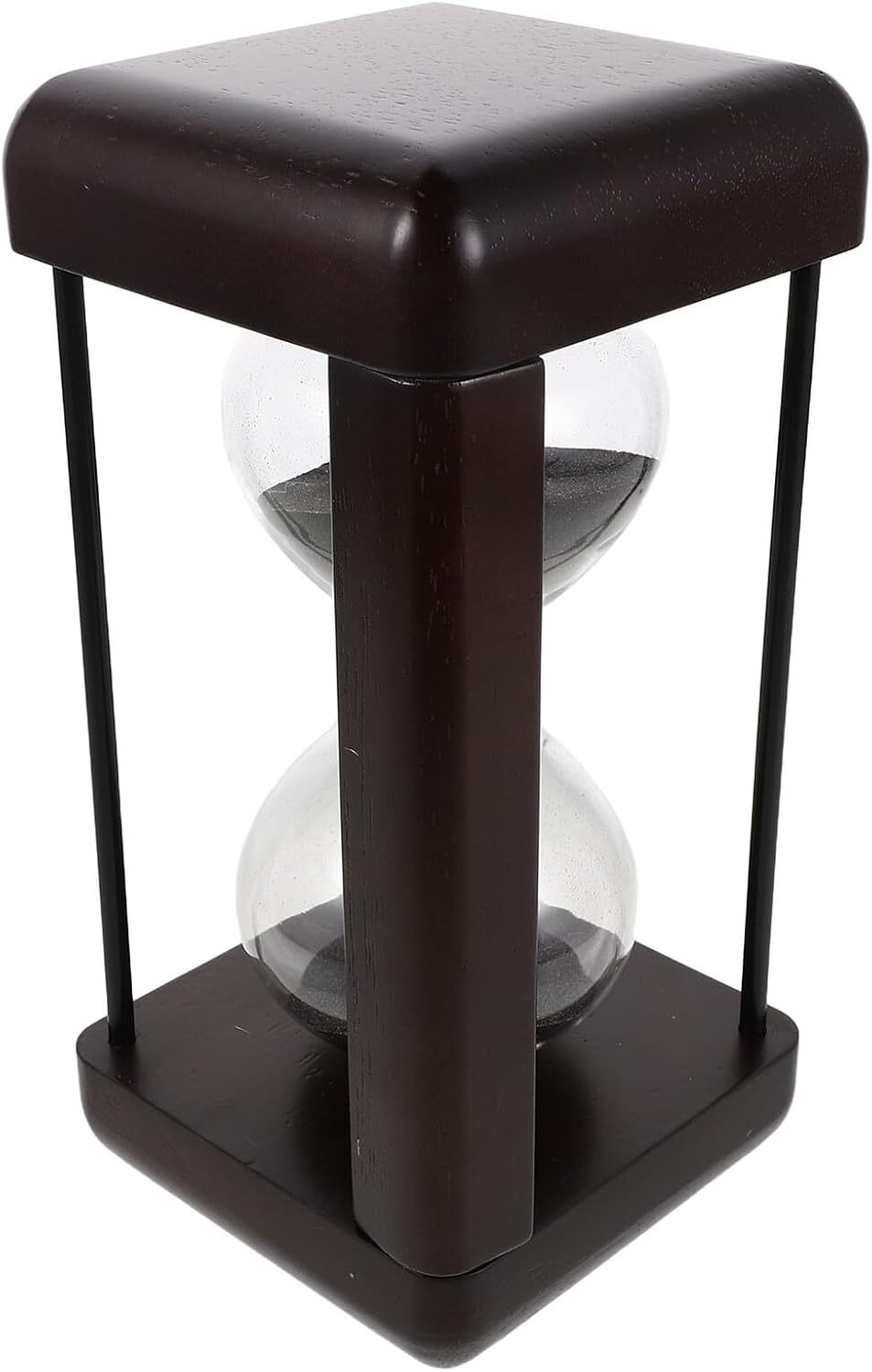 Vintage 30-Minute Glass Hourglass Timer with Black Sand, Decorative Retro Sand Timer for Kitchen Cooking, Classroom, Office, and Home Use