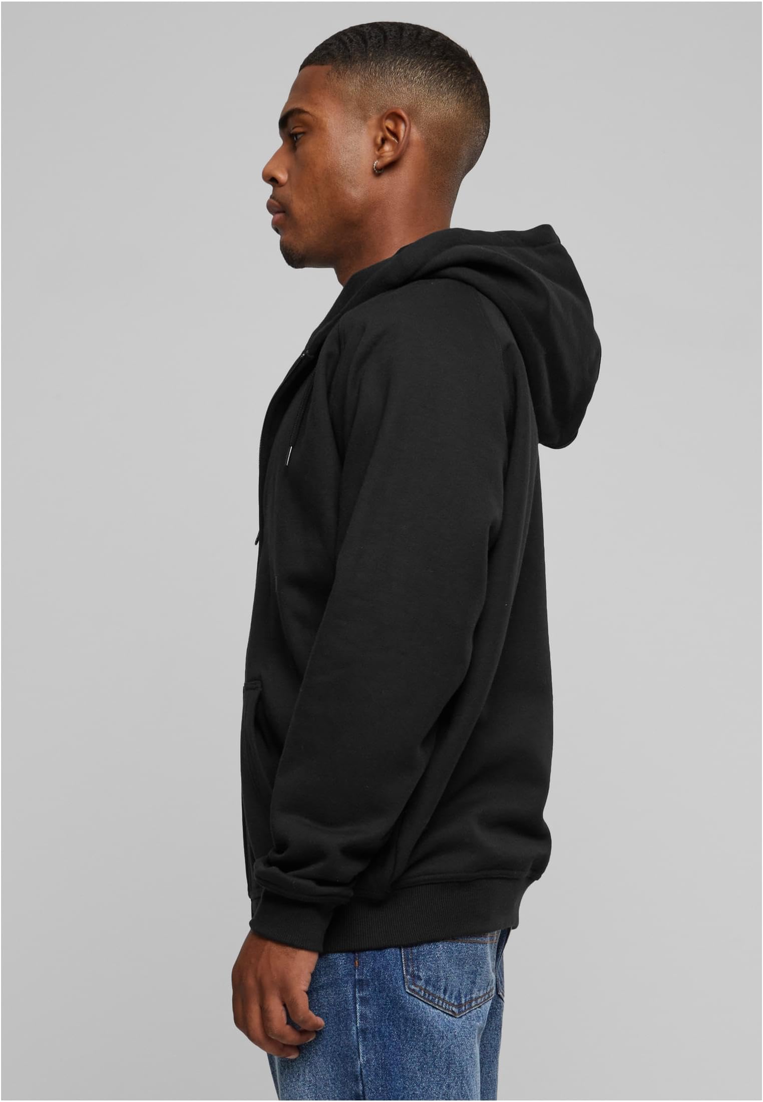 Urban Classics Blank Zip Hoodie Uomo Felpa Jogging Carbone Regular