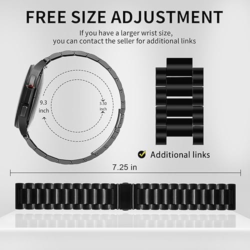 Vista 112 de GOLDTOLUCK Stainless Steel Band Compatible with Samsung Galaxy Watch 8 7 6 5 4 Classic FE Pro 40mm 44mm 46mm 43mm 47mm 45mm 42mm 20mm Men Women Negro