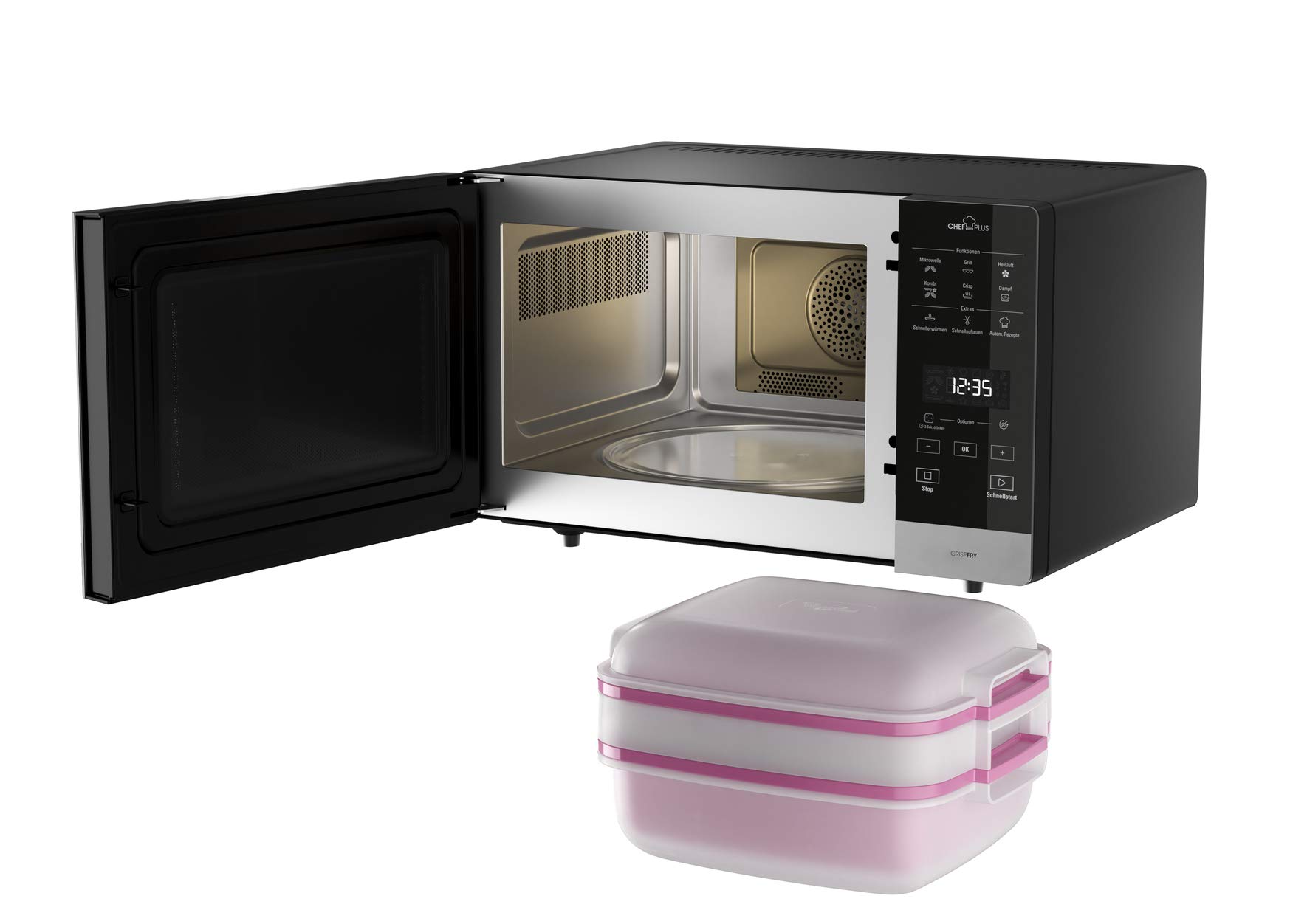 Bauknecht MW 59 MB Mikowellen- Backofen / freistehend / 25 l Garraum / 3D-System/ Automatikprogramme / Mikrowelle 800 Watt / Quarz - Grill 900 Watt / Schnellstart-Funktion,Schwarz