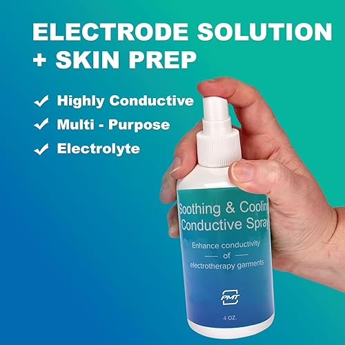 Miniatura 9 de Spray conductor de electrolitos por PMT. Spray conductor de electroterapia para uso con prendas conductoras TENSEMS... (4 oz sin mentol)