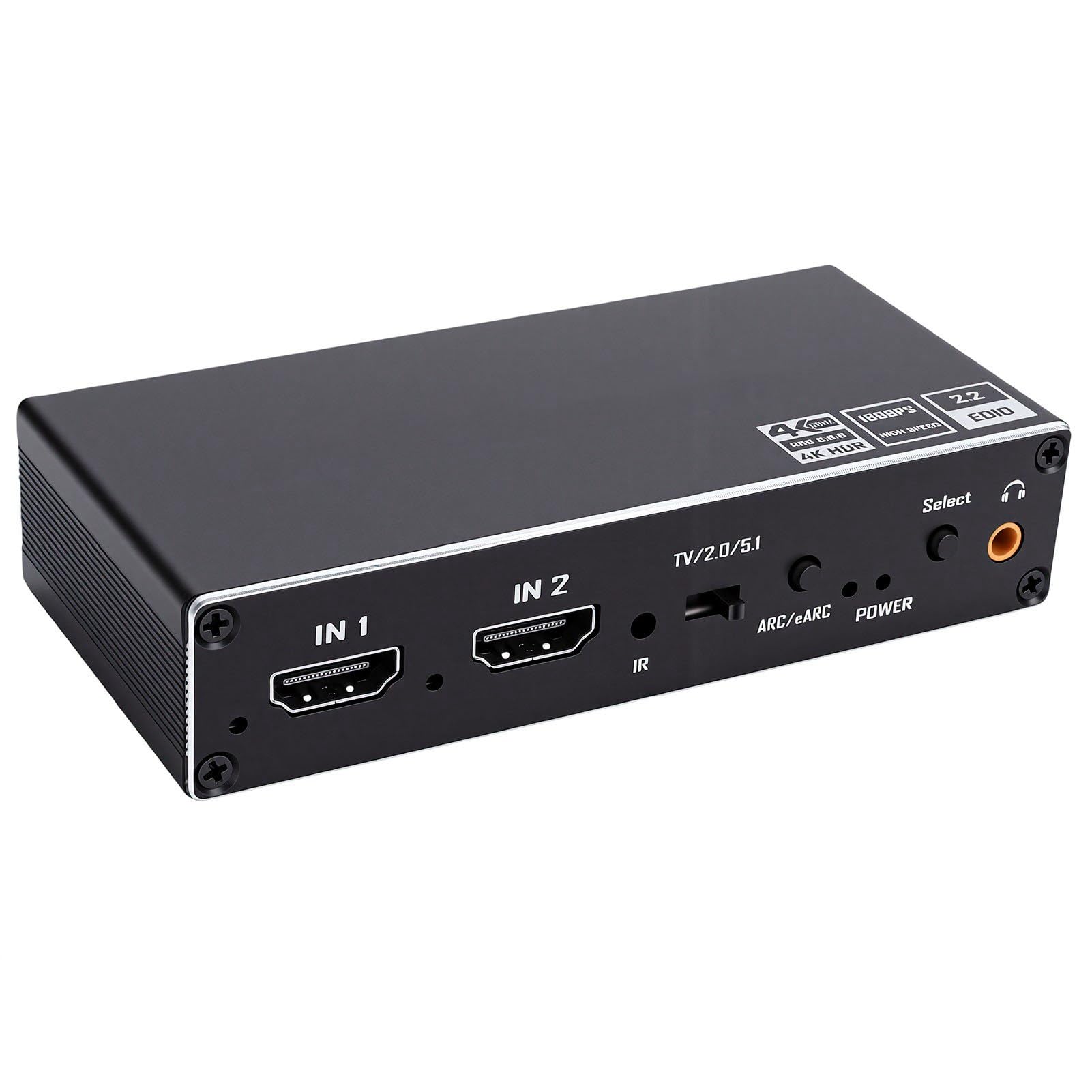 Fockety Switcher HDMI 2 In 1 Out Estrattore Audio ARC 4k 60Hz
