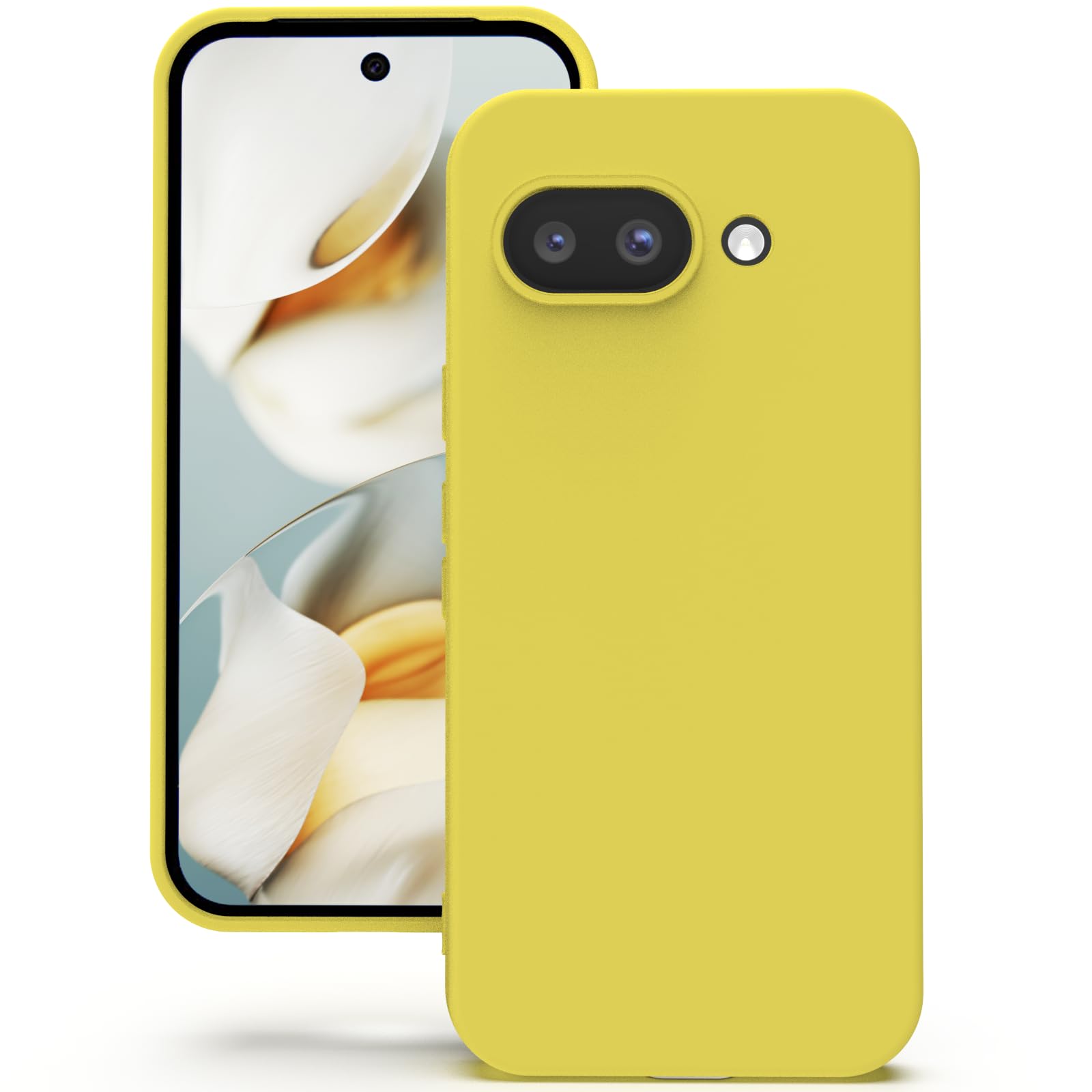 YATWIN Silicone Back Case for Google Pixel 9A, Soft-Touch Phone Back Cover for Google Pixel 9A - Yellow