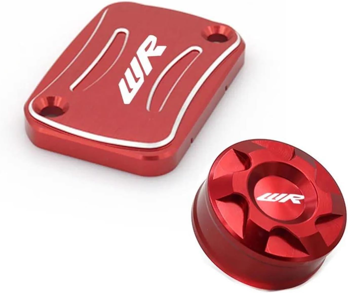 Motorcycle Reservoir Accessories Master Cylinder Cap Motorcycle Accessories CNC Front Rear Brake Fluid Reservoir Cover for Y-AMAHA WR125X WR125X WR125X 2011 2012 2013(Red)