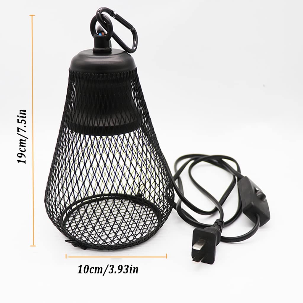 Luce Riscaldante per Tartarughe Rettili, Protezione del Riscaldatore UVA UVB, Copertura in Rete per Lampada Termica in Ceramica per Anfibio, Uccello, Design del Gancio (Color : 2pcs)
