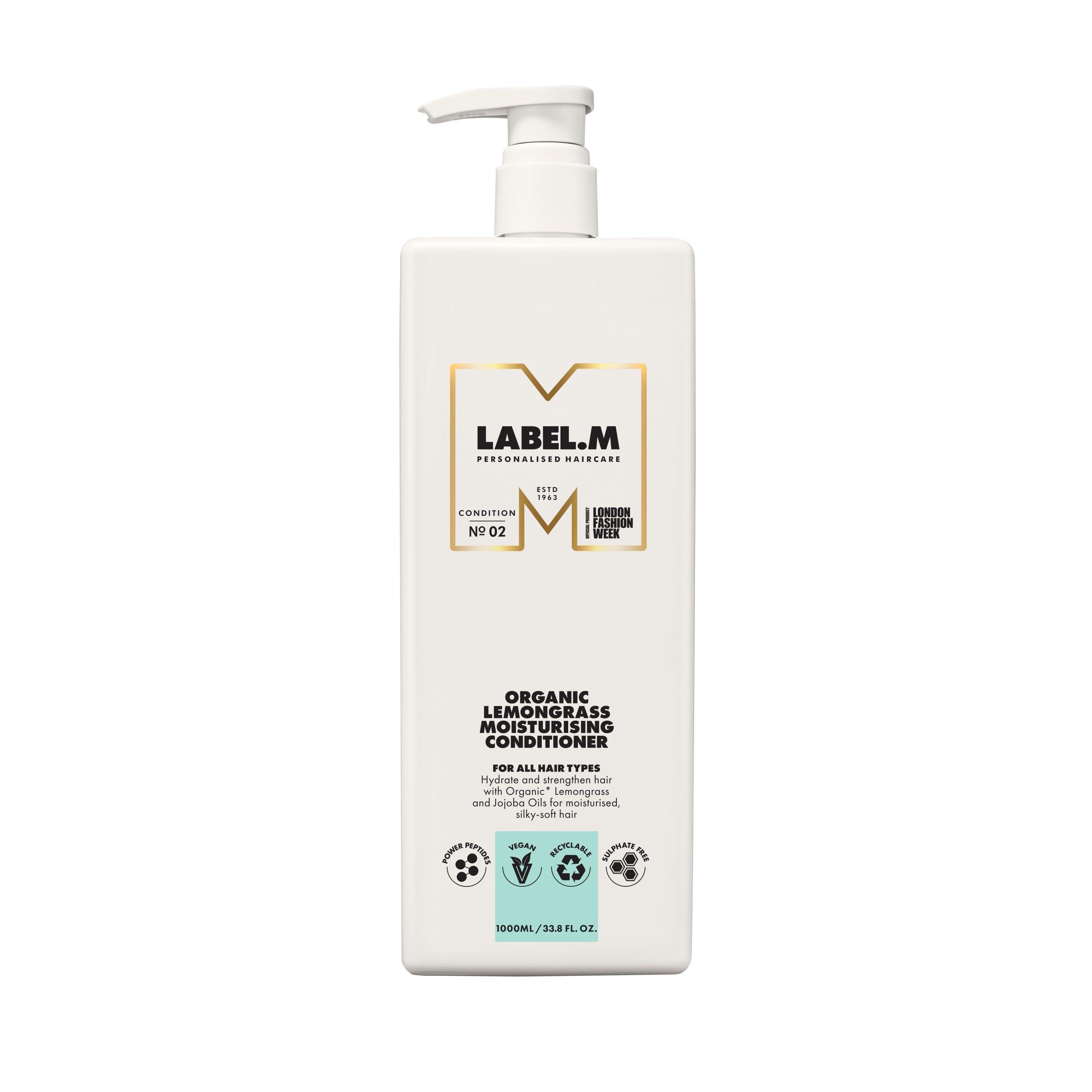 LABEL.M Organic Lemongrass Moisturising Conditioner 1000ml – With Recyclable Pump