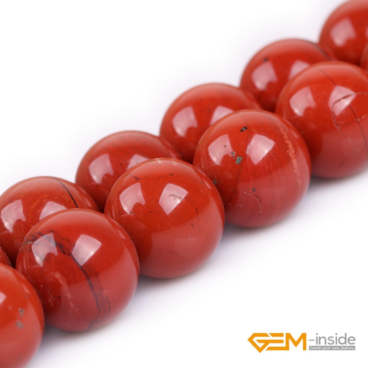 GEM-Inside Red Jasper 16mm Gemstone Loose Beads Natural Round Crystal Energy Stone Power for Jewelry Making 15"