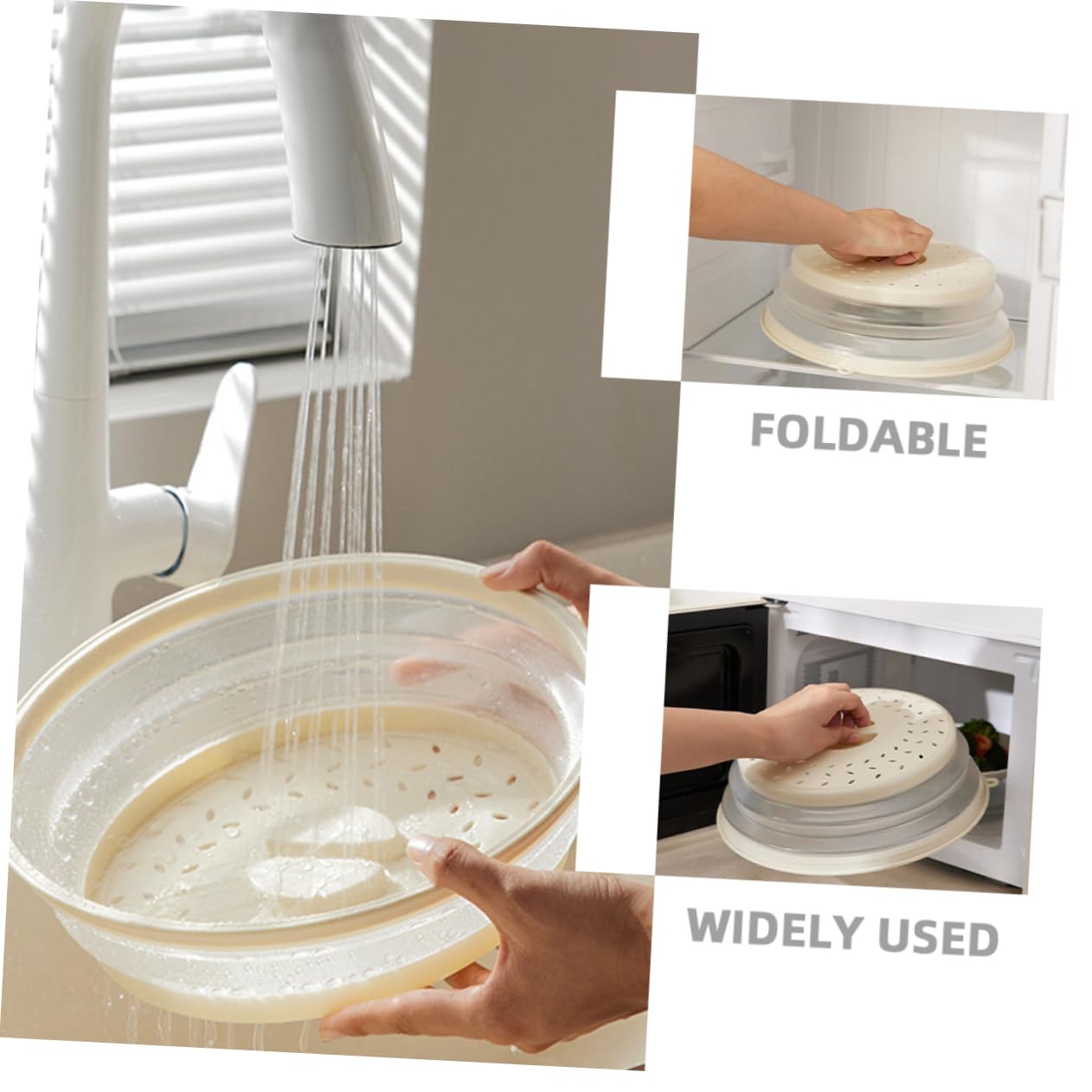 4 Cubiertas Plegables para Microondas, Tapa de Protección contra Salpicaduras para Alimentos, Fundas Reutilizables Fácil Almacenamiento para Cocina Color Aleatorio