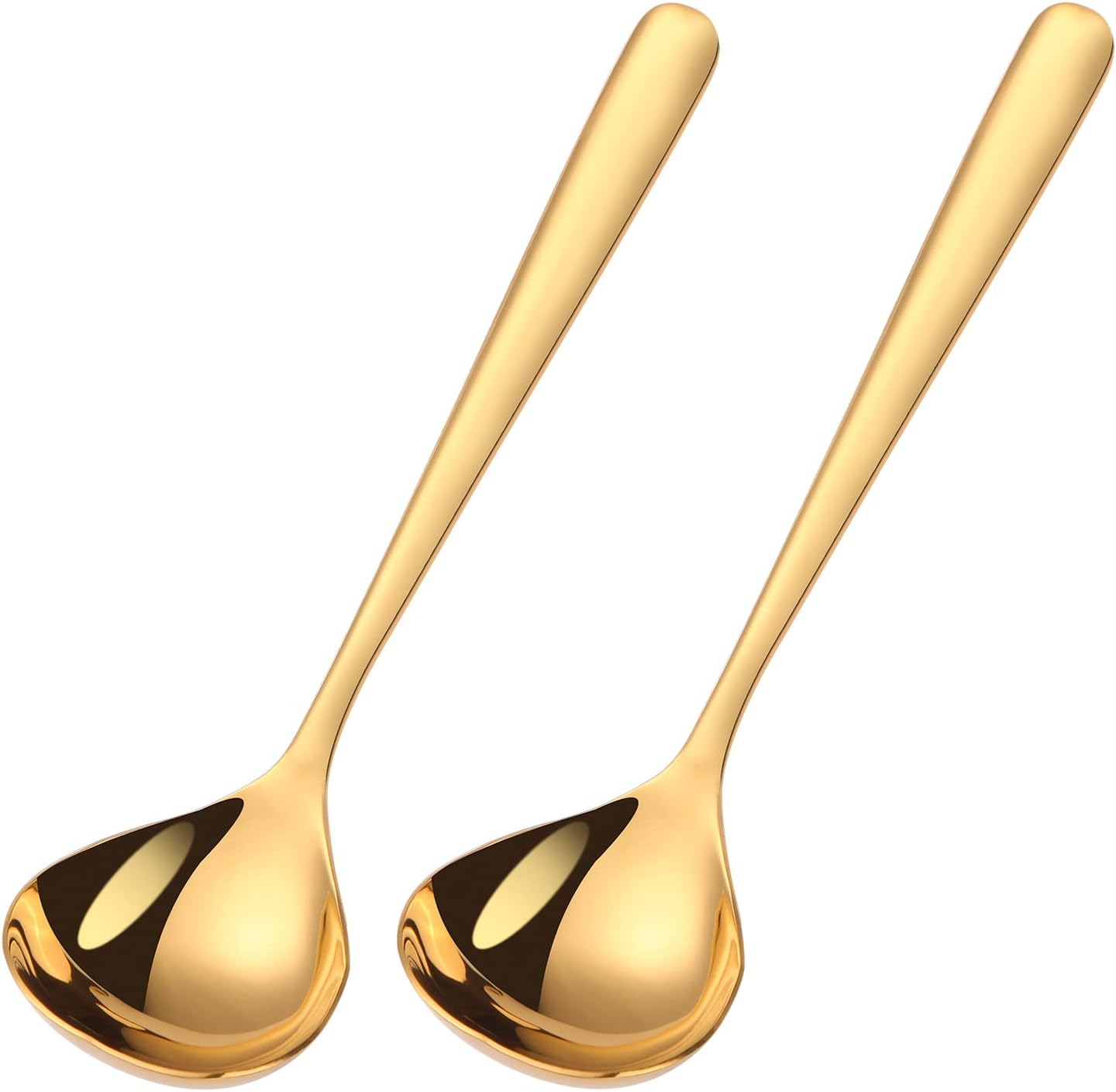 2 Pieces Ladle Stainless Steel Gold Soup Spoons Small Ladle for Sauce Gravy Ladle for Gravy Boat Serving Spoons Dishwasher Safe Metal Ladles for Cooking