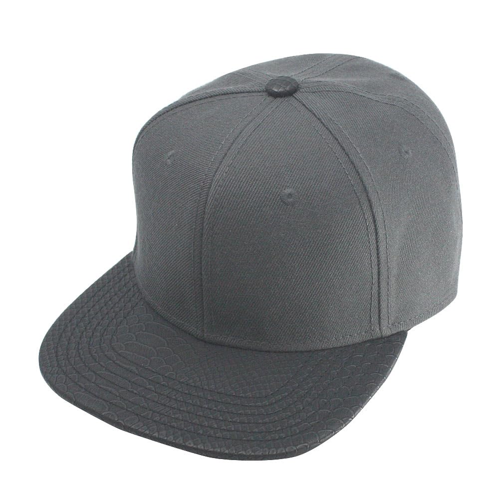 Premium Plain Wool Blend Leather Flat Bill Adjustable Snapback Hats Baseball Caps