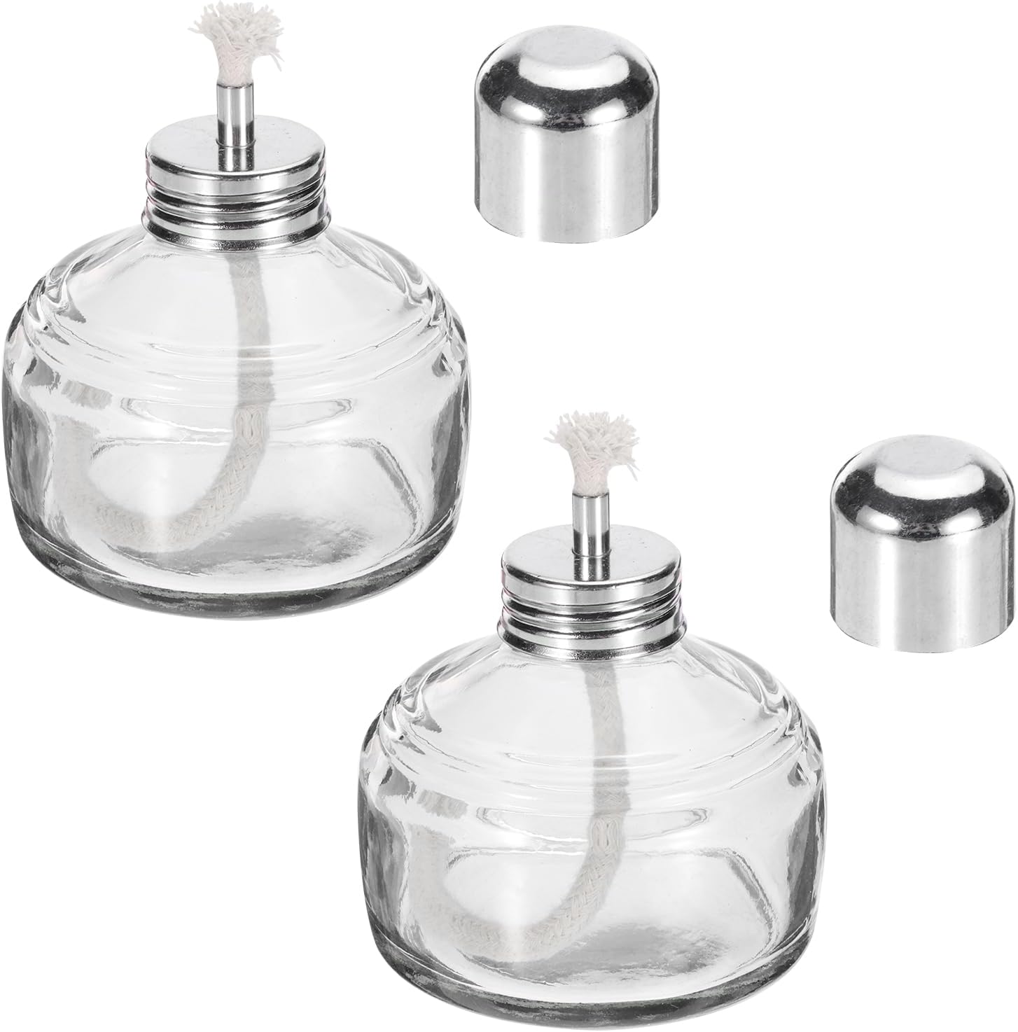 YOKIVE Alcohol Burner Lamp, 120ml 2 Pcs Glass Burner Glass Blowing Torch Lamp with Assembled Wick Science Lab Equipment for Heating
