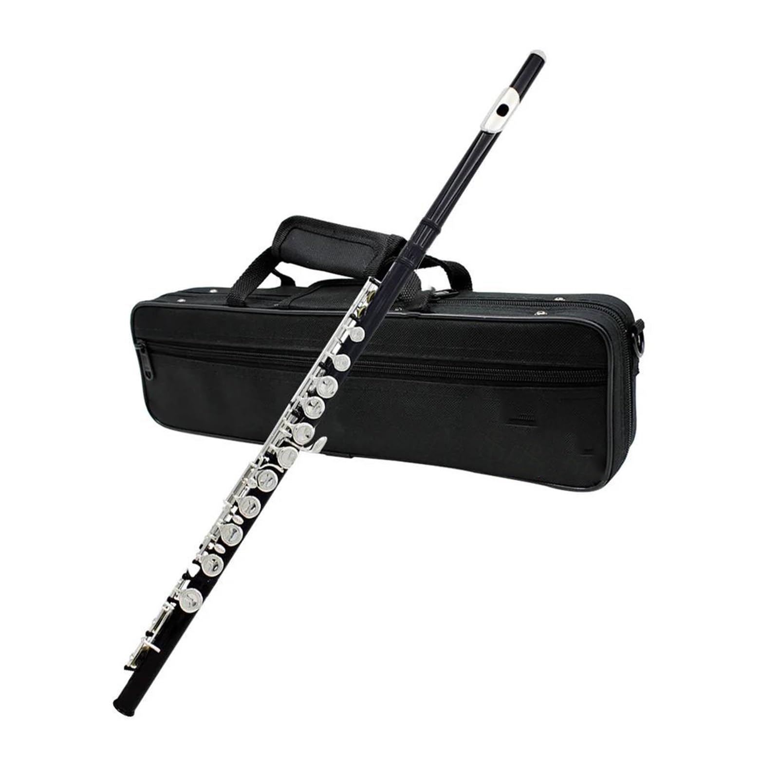 flauta de instrumento musical Flauta cerrada con 16 agujeros abiertos flauta con llave C flauta de concierto profesional chapada en plata
