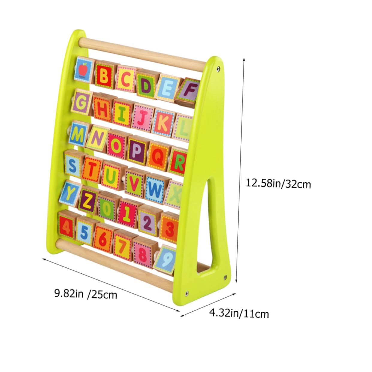 Tablero Juguete Educativo de Aprendizaje de Números y Alfabeto de Madera Multifunción Seguro Coordinación Mano-Ojo para Niños Adecuado para Preescolares