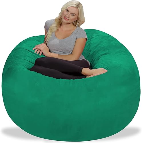 Miniatura 4 de Chill Sack Puf - Sillón gigante de espuma viscoelástica de 5 pies, sofá grande con funda de microfibra suave, color aguamarina marino