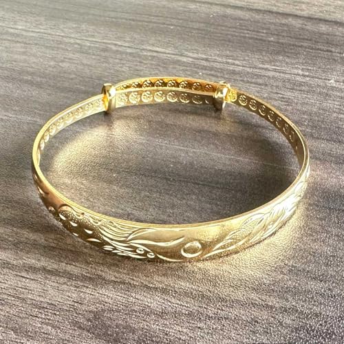 Fashion 18K Gold Plated Dragon Phoenix Pattern Adjustable Band Cuff Bracelet3