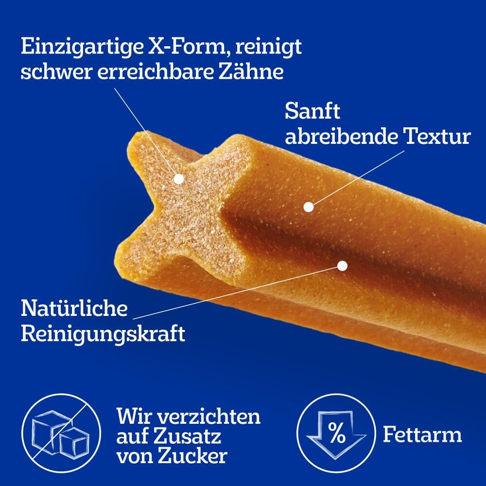 Pedigree DentaStix Hundesnack für große Hunde (25kg+), Zahnpflege-Snack mit Huhn und Rind, 4 Packungen je 28 Stück (4 x 1.08 kg)