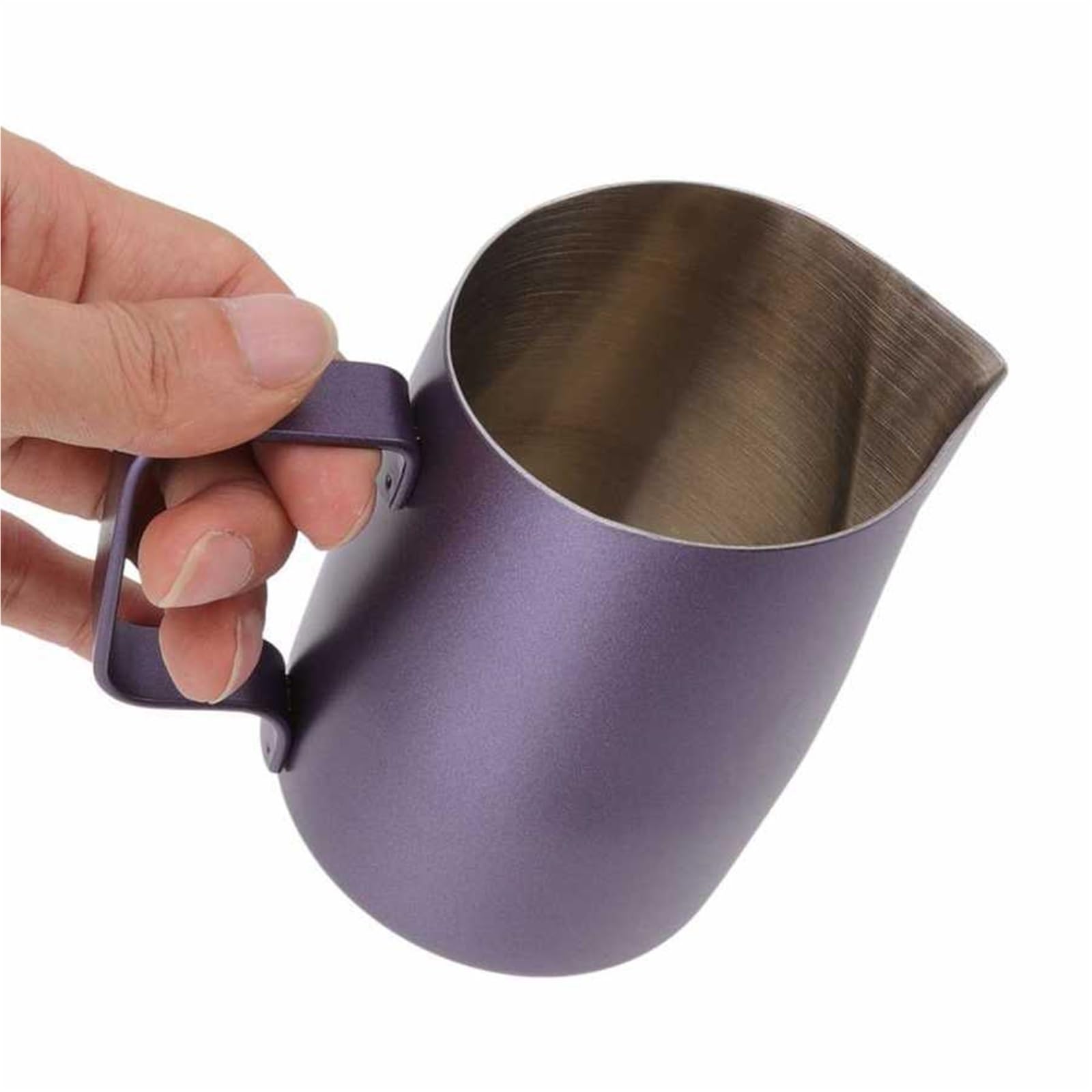 Jarra de espuma leche acero inoxidable, 2 uds., 450/600ML, jarra, taza café, boca inclinada, flores, herramienta Arte Latte Para Espumar(Green,600ml)