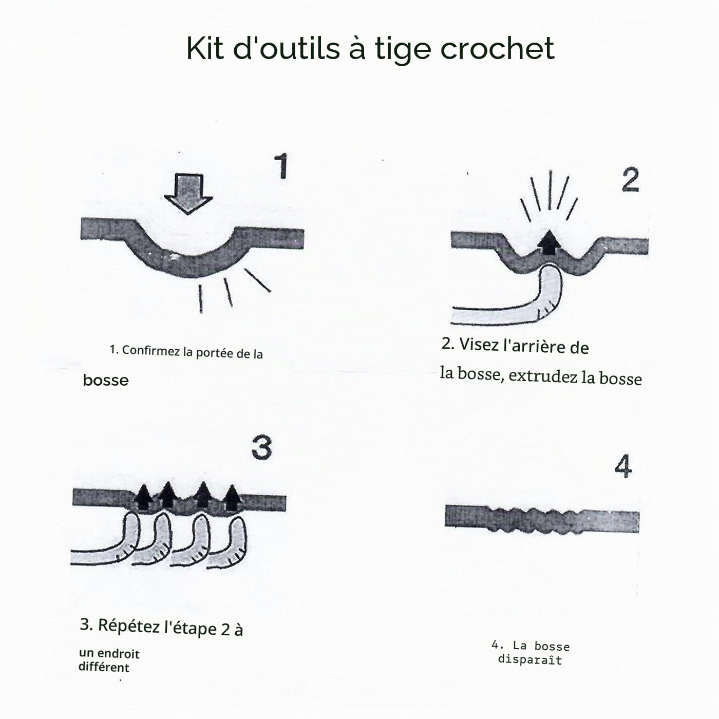 Outil Débosselage sans Peinture,Une variété d'outils de kit pour la Réparation de Bosses de Voiture Conviennent à Toutes Sortes de Bosses