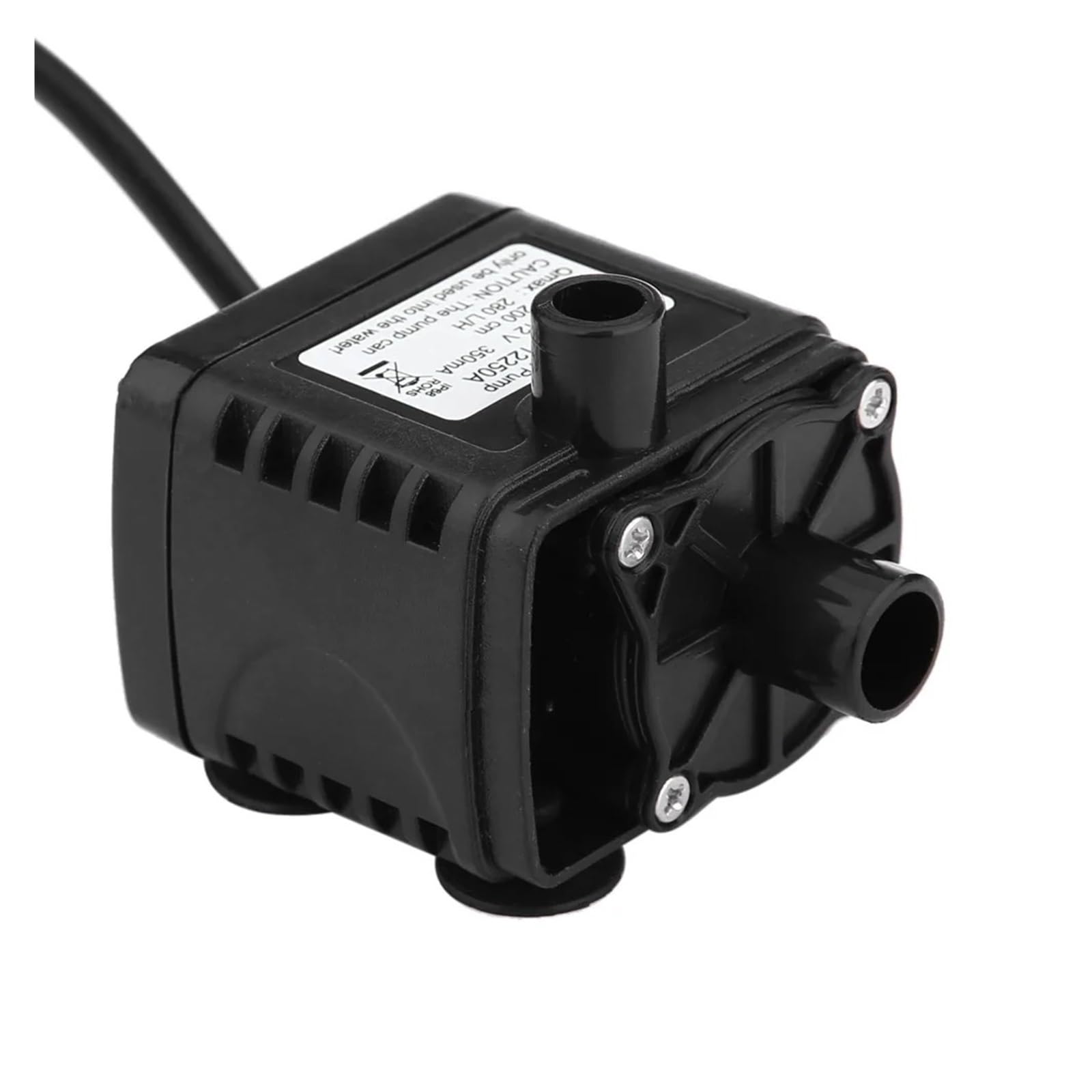 Bomba de agua de diafragma autocebante Mini bomba de agua sumergible sin escobillas, impermeable, 12 V CC, 280 l/h, for piscina, acuario y pecera.