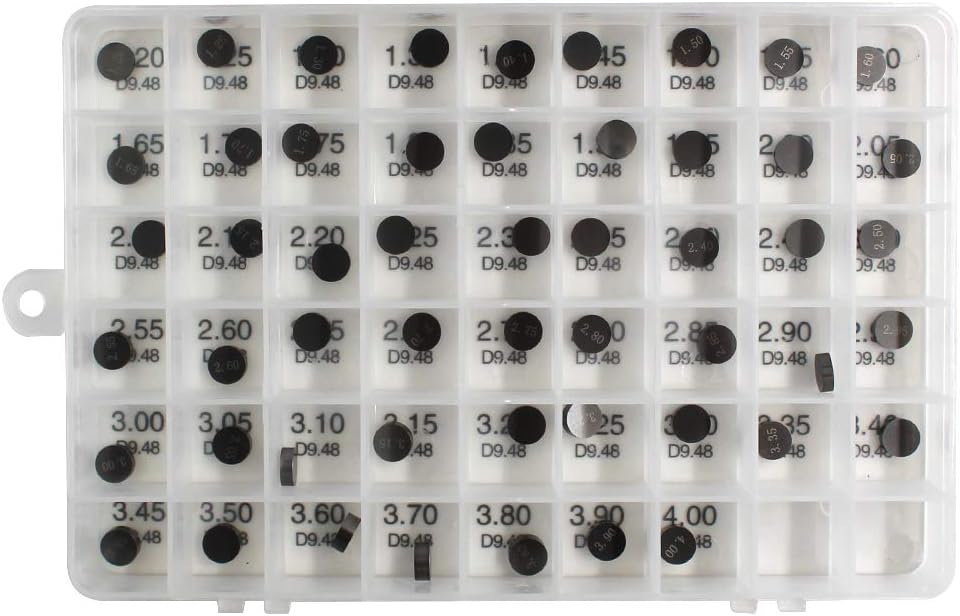 Road Passion 9.48mm Valve Shims Kit 1.2mm-4.0mm in 0.05mm increment 52 Pieces Replacement for Suzuki RMZ450 2005-2020/ SV1000S 2003-2007/ SV1000 2003-2007/ TL1000R 1997-2003