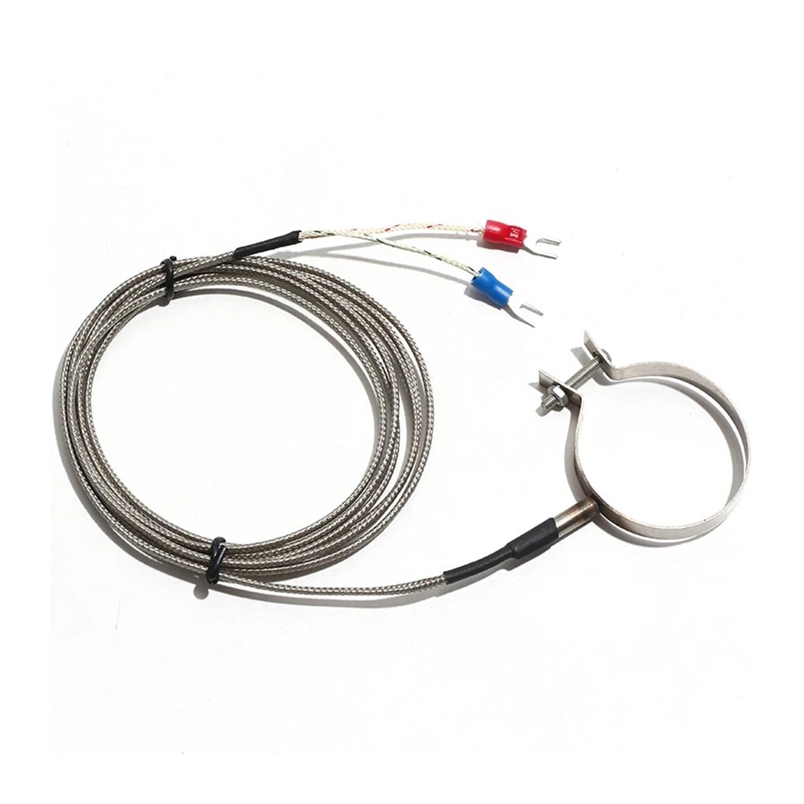 Fulimei Diameter 70Mm 2M K Type Circle Hoop Clamp Thermocouple Patch Thermal Resistance Temperature Sensor Probe Metal Shield Wire 1Pc(Diameter 70Mm)