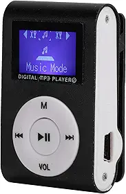 Mini leitor de música MP3, reprodutor esportivo com tela LCD, suporta expansão de cartão de memória de até 32 GB, leve e resistente, bateria de longa duração para corrida, corrida e academia com