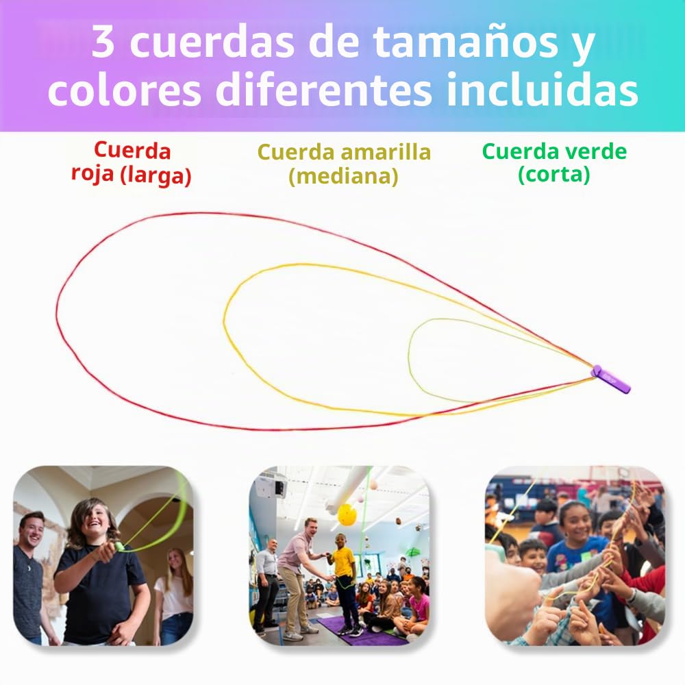 Pioupiou et Maravilles- Zipstring-Equilibrio Entre Fuerza y Gravedad-Crear Figuras-3 Colores de Cuerdas de 3 Tamaños-infinidad de Posibilidades-Idea Regalo-Niños-Adolescentes-Adultos, ZSV423