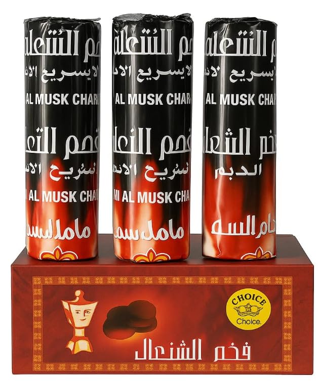 Magic Coal Charcoal Tablets for Burning Dhoop Incense, Bukhoor and Lobaan - Round Disc Shape, Black, 1 Box (10 Rolls - 100 Disc)