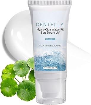 Sunscreen SPF 50 PA++++,Centella Asiatica Extract Serum Suncream,Sunscreen Moisturiser for Face,Broad Spectrum UV Protection,Smoothing Water-Fit Sun Lotion,Vegan Korean Sunscreen,50ml