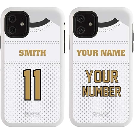 Amazon Com Custom Football Jersey Case For Iphone 11 By Guard Dog Personalized Sports Your Name And Number On A Protective Hybrid Phone Case White Jersey White Black Cell Phones Accessories