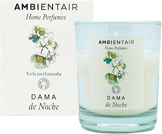 Ambientair Home Perfume. Lady of The Night Scented Candle, red Fruit air freshener, Scented Candle for Home, Aromatherapy, Candle in a Glass vase for interiors. Duration 30 Hours.