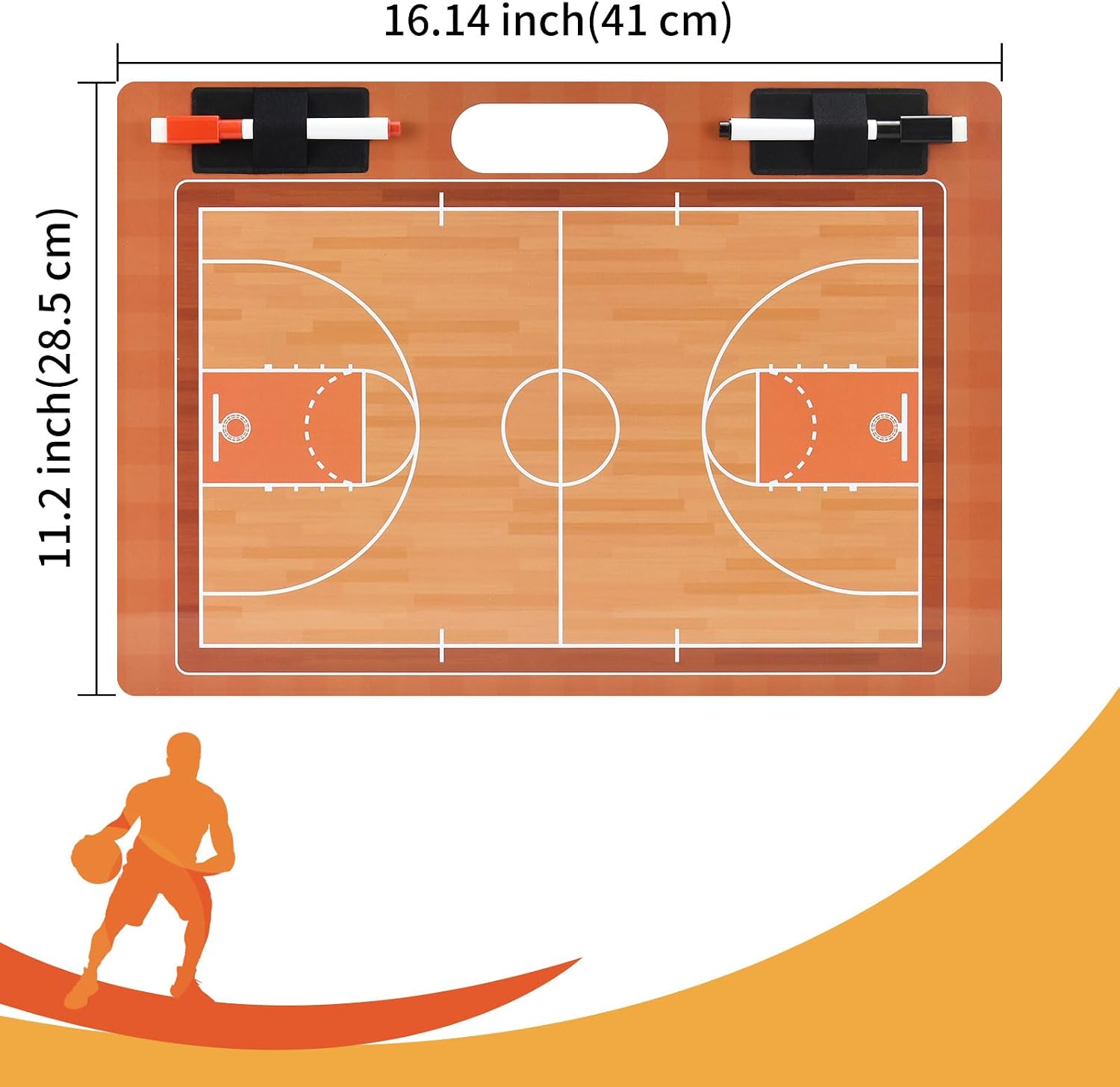Portable Tactics Board Coaches Reusable Tactical Whiteboard with Scoreboard,Erasable Surface,PVC Material, Handheld Design, Includes 2 Marker Pens