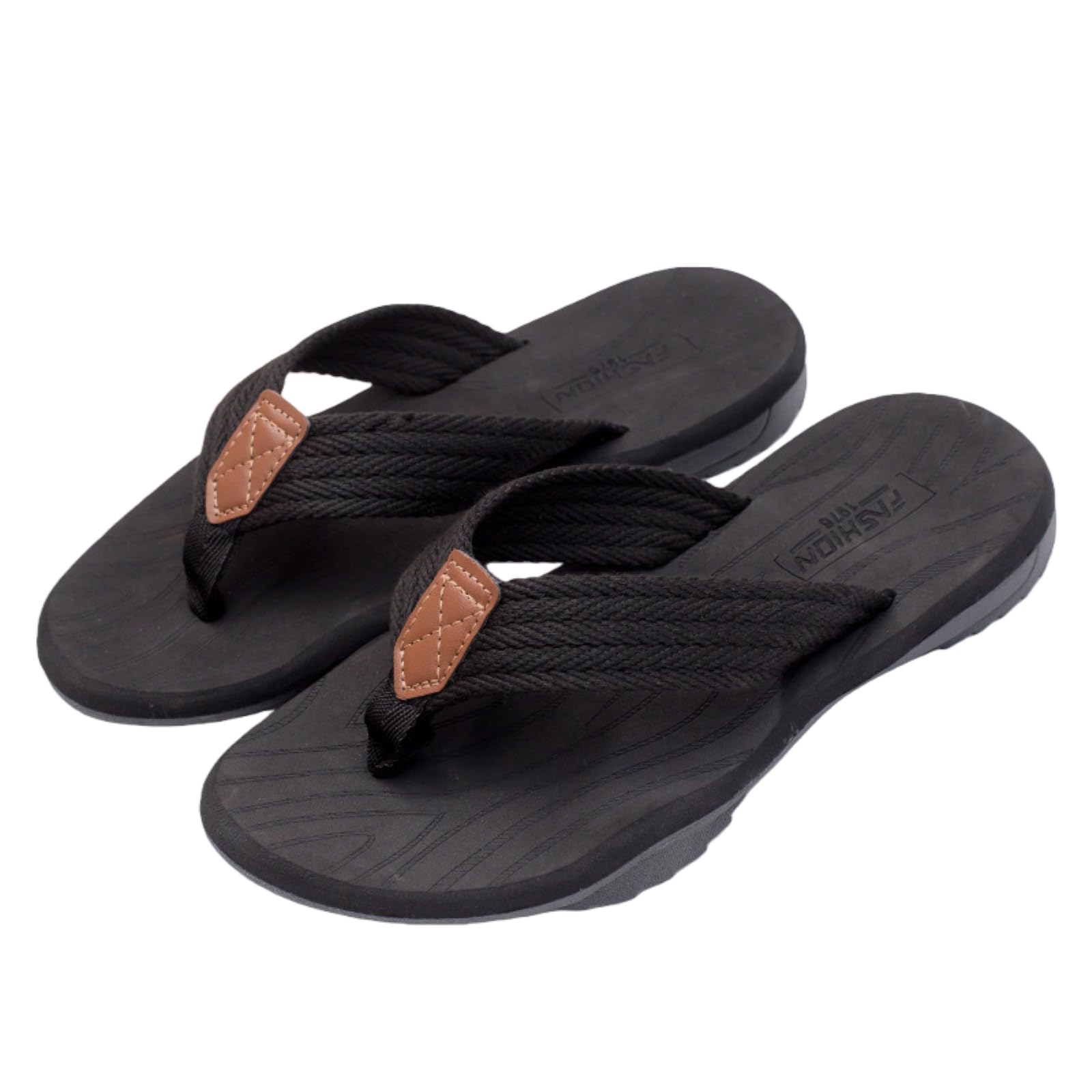 Gyios Flip Flops Men Summer Beach Fashion Breathable Casual Slippers Outdoor-black-39-40