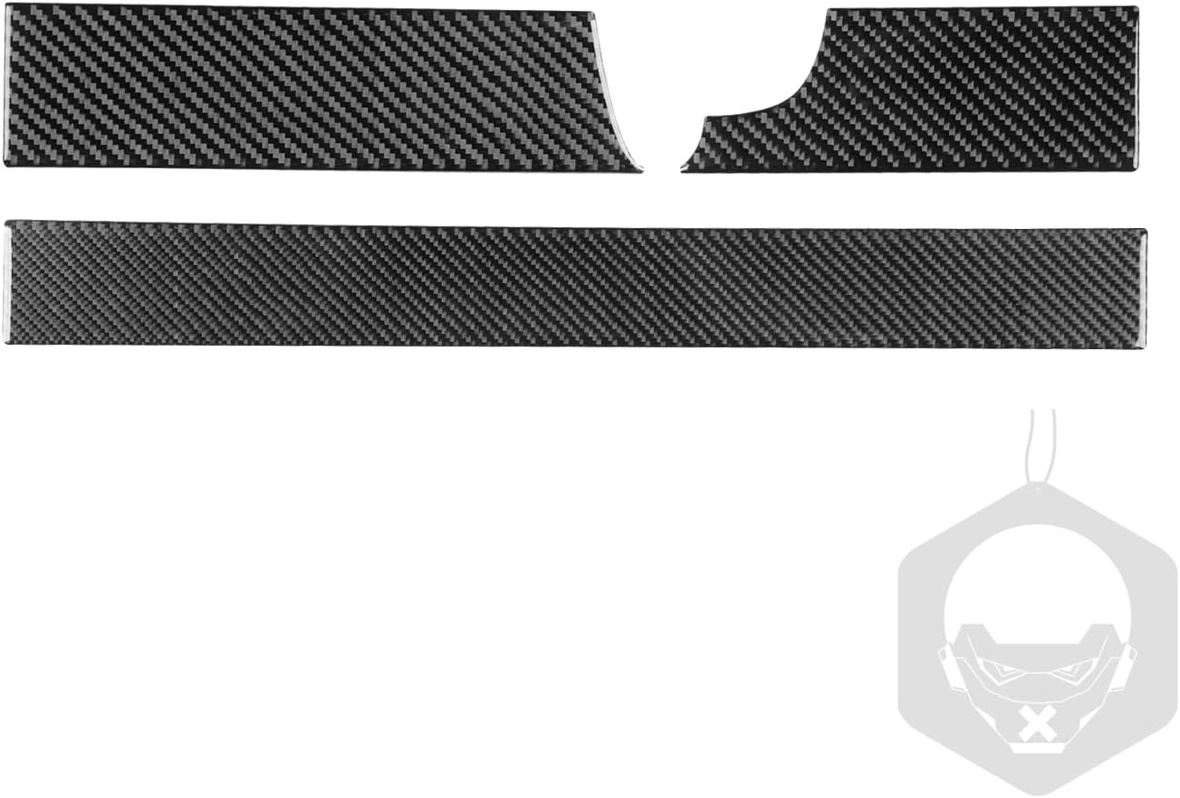 Real Carbon Fiber Car Dashboard Panel Anti-Scratch Cover Decoration Sticker Set Compatible with Dodge Durango 2004 2005 2006 2007 Auto Premium Interior Accessories Black
