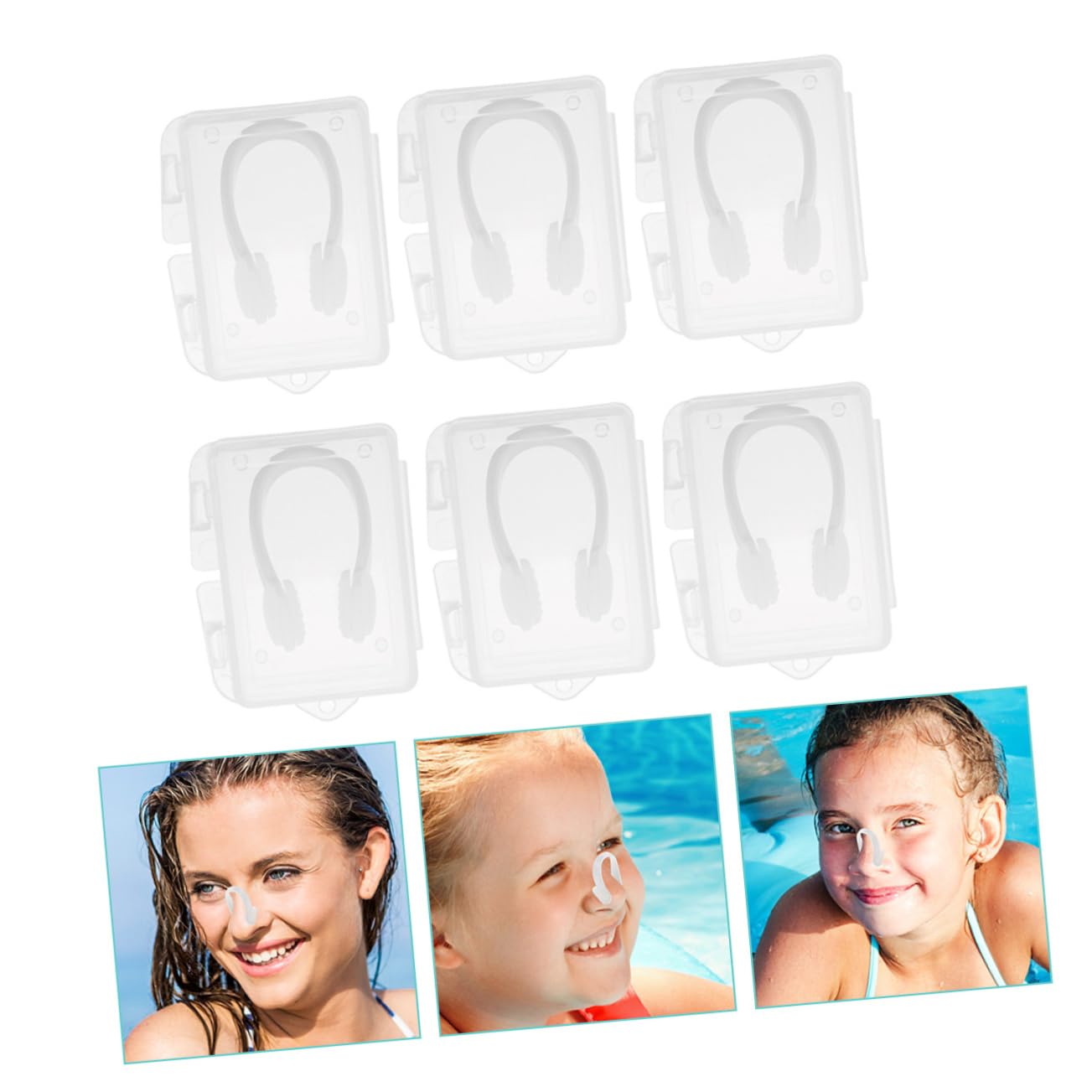 Abaodam 5 Series Clip Nasal Portátil para Natación Y Resistente Desgaste Cajas De Pinzas para Nadadores Y Acuáticos 6 Cajas*5