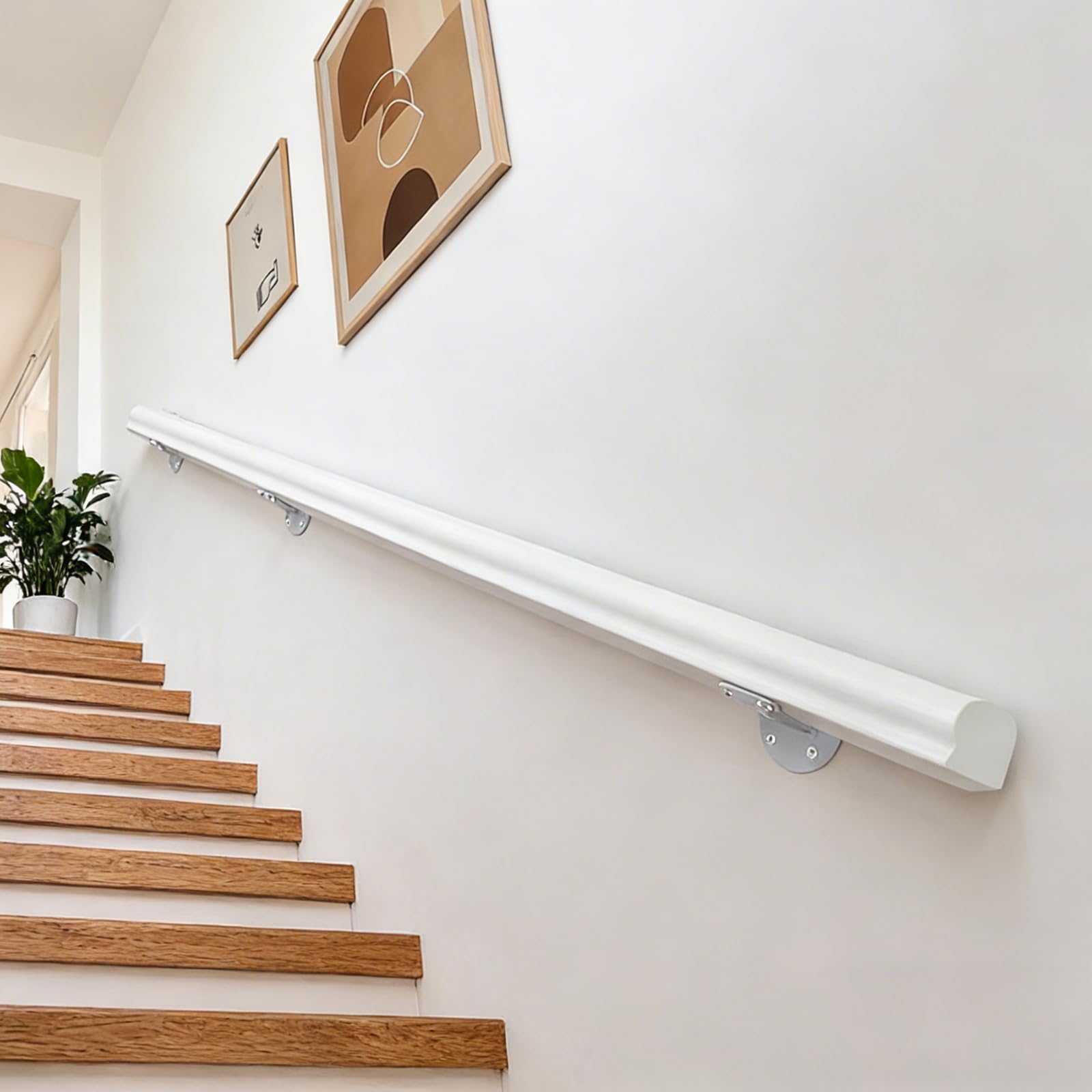 Wooden Handrails, 1-14ft Non-Slip Staircase Handrail,Wall Mounted Barrier-Free Staircase Grab Bar for Elderly, for Home Garden Corridor Lofts