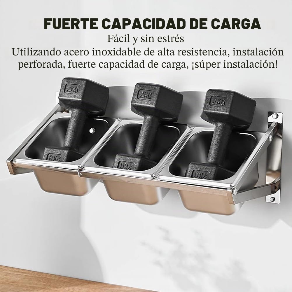 Ingrediente de catering de pared, contenedor de especias para pizza, contenedor de ingredientes de acero inoxidable, estante de hierbas, fácil acceso a especias, ingredientes y decoraciones, 6