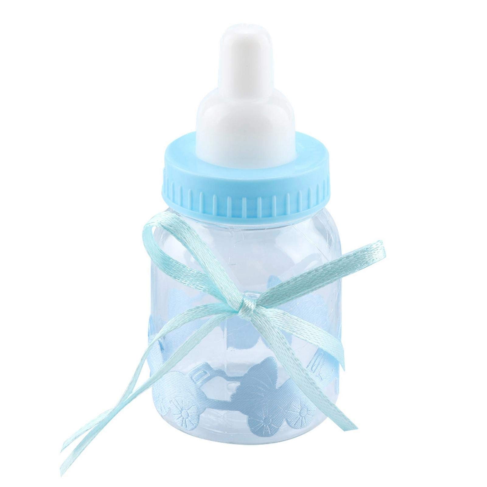 30 Pezzi biberon gigante con mini biberon azzurro Bottiglia di Caramelle Mini Bottiglia di Plastica per Regali Compleanno Baby Shower Decorazioni pe Battesimo Nascita Comunione(Blu)