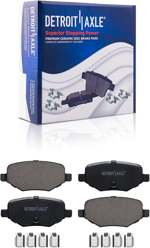 Pastilhas de freio traseiras cerâmicas Detroit Axle P-1377 para Ford Explorer, Edge, Flex, Taurus e Lincoln – 2 unidades