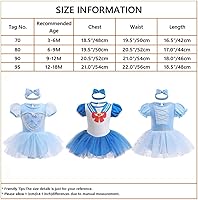 Vista 4 de Disfraz de princesa Sofía Belle Blanca como la nieve para niñas, Halloween, Navidad, cumpleaños, vestido tutú con diadema