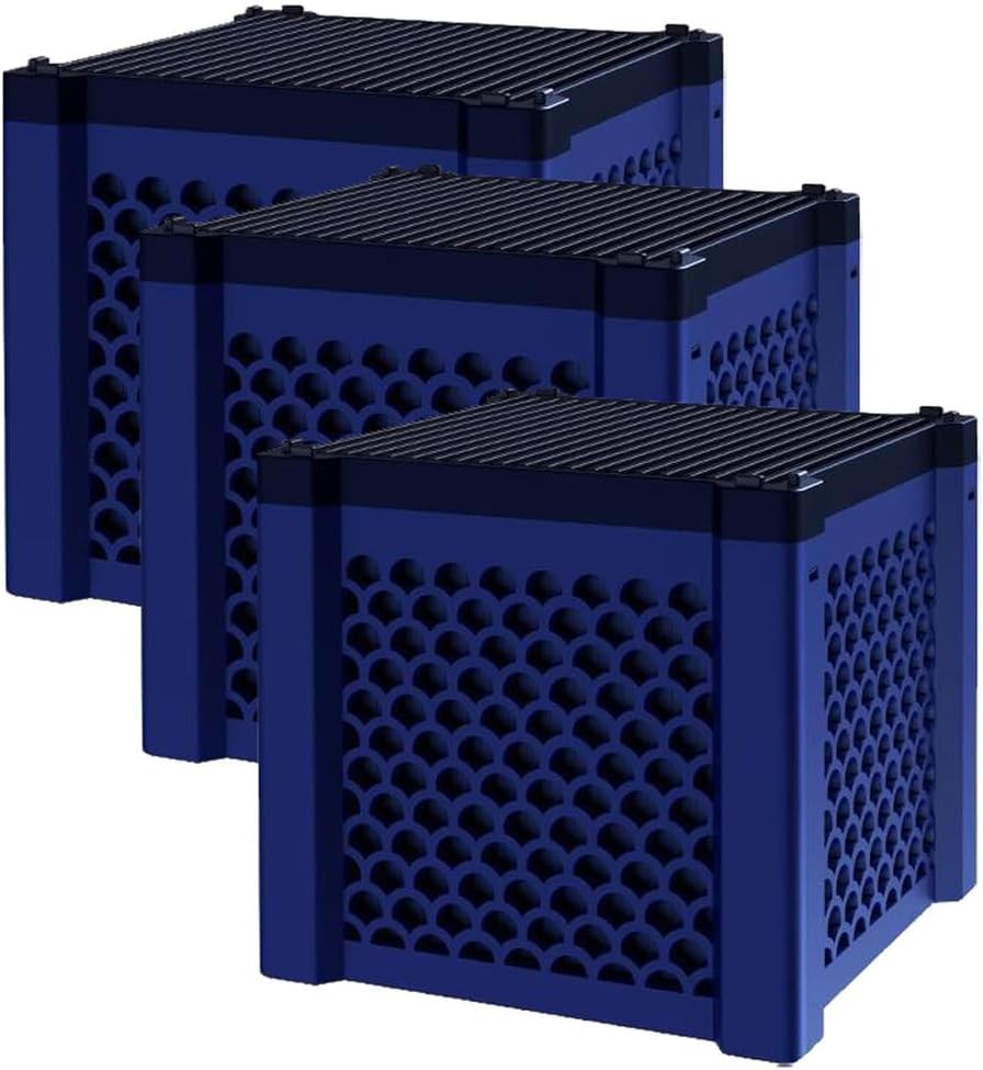 APLUSH Water Trough Filter, Activated Carbon for Pond, Super Strong Filtration and Odor Control, Canister Filters for Aquarium for Horse, Livestock, Fish Tanks Ponds,Blue,3Pcs