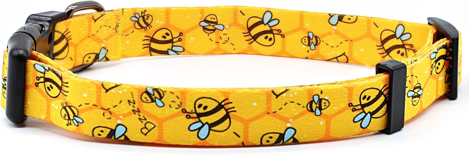 1958 LLC Adjustable Girl Floral Dog Collar Classic Floral Multicolor Cute Pattern Cute Soft Comfortable Nylon Collar Fits Puppy Medium…