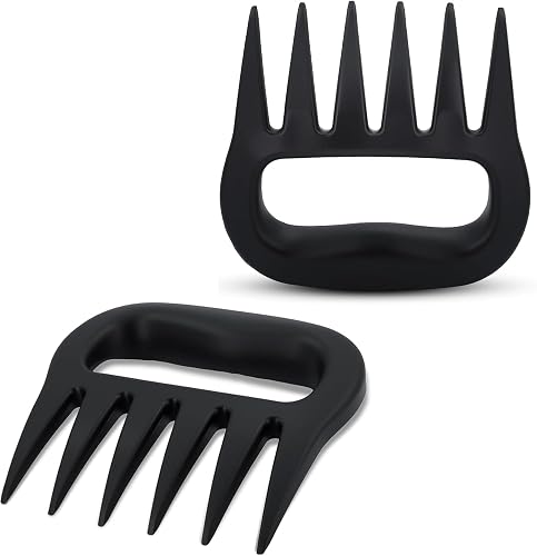 BBQ Meat Shredding Claws for Pulled Pork, Chicken and Beef, Black, Heavy Duty Barbecue Shredder, 2 Pack