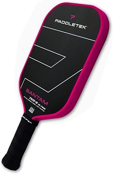 Paddletek Bantam TKO-C 12.7mm Pickleball Paddles with Polymer Honeycomb Core - Unidirectional Carbon Fiber Torsional Weighting & High Tack Performance Grip - USAPA Approved - 5.25 Inch Handle